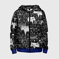 Толстовка на молнии детская КОТЫ BLACK, цвет: 3D-синий