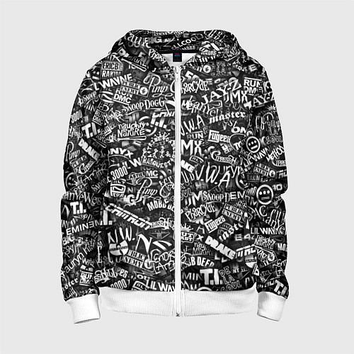 Детская толстовка на молнии Top Hip Hop / 3D-Белый – фото 1