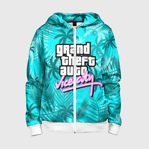 Детская толстовка на молнии GTA VICE CITY / 3D-Белый – фото 1