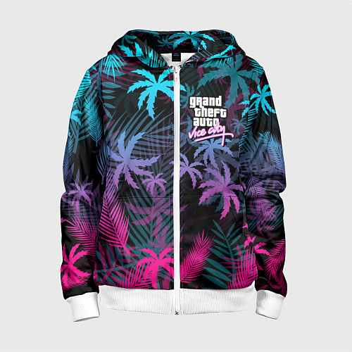 Детская толстовка на молнии GTA VICE CITY / 3D-Белый – фото 1