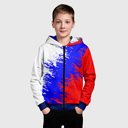 Толстовка на молнии детская Россия, цвет: 3D-синий — фото 2