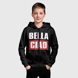 Толстовка на молнии детская Bella Ciao, цвет: 3D-черный — фото 2