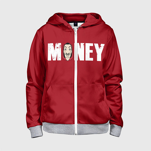 Детская толстовка на молнии Money / 3D-Меланж – фото 1