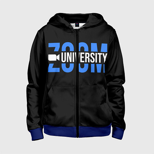 Детская толстовка на молнии ZOOM / 3D-Синий – фото 1