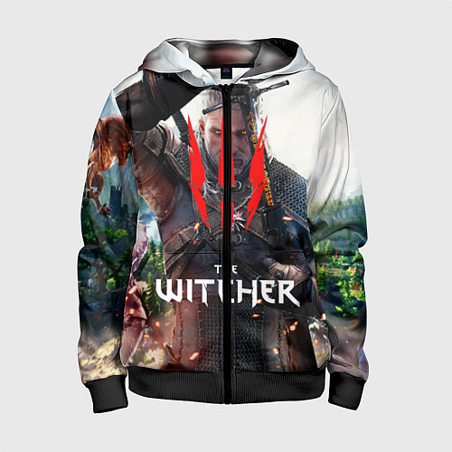 Детская толстовка на молнии The Witcher / 3D-Черный – фото 1