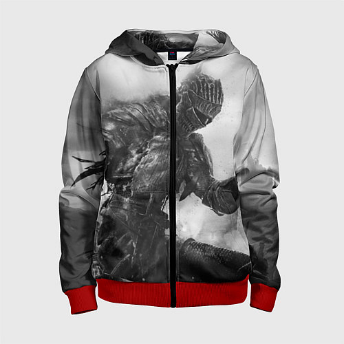 Детская толстовка на молнии DARK SOULS / 3D-Красный – фото 1
