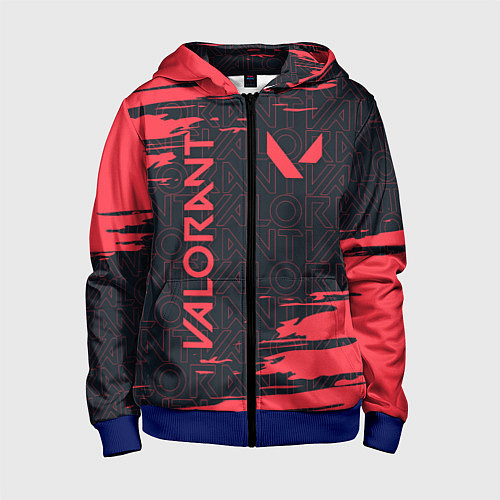 Детская толстовка на молнии VALORANT ВАЛОРАНТ / 3D-Синий – фото 1