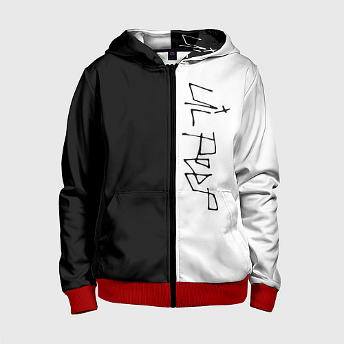 Детская толстовка на молнии Lil peep / 3D-Красный – фото 1