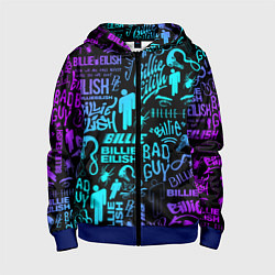 Толстовка на молнии детская BILLIE EILISH БИЛЛИ АЙЛИШ, цвет: 3D-синий