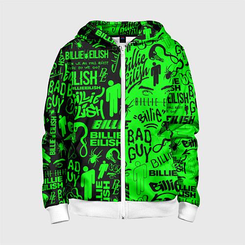 Детская толстовка на молнии BILLIE EILISH БИЛЛИ АЙЛИШ / 3D-Белый – фото 1