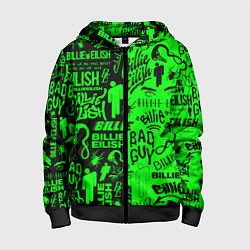 Толстовка на молнии детская BILLIE EILISH БИЛЛИ АЙЛИШ, цвет: 3D-черный