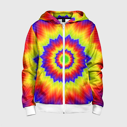 Детская толстовка на молнии Tie-Dye / 3D-Белый – фото 1