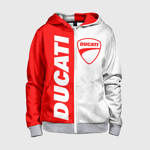 Детская толстовка на молнии DUCATI 4 / 3D-Меланж – фото 1