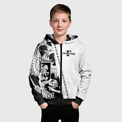 Толстовка на молнии детская Георгий, цвет: 3D-черный — фото 2