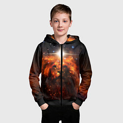 Толстовка на молнии детская ЛЕВ, цвет: 3D-черный — фото 2