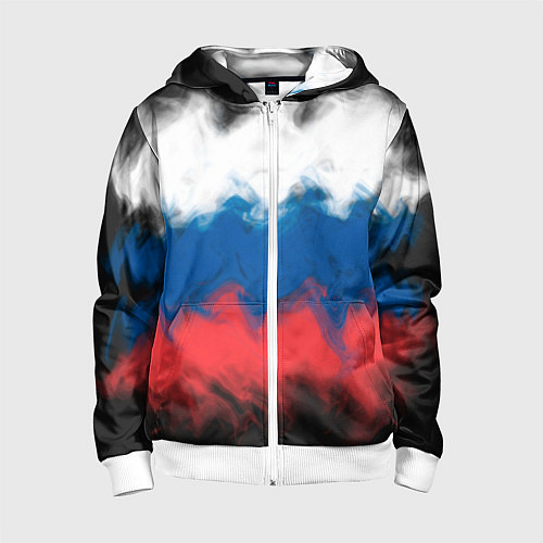 Детская толстовка на молнии Россия / 3D-Белый – фото 1