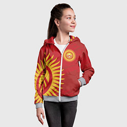 Толстовка на молнии детская Киргизия, цвет: 3D-меланж — фото 2