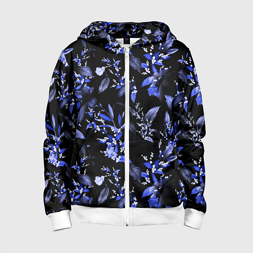 Детская толстовка на молнии Ночные цветы / 3D-Белый – фото 1