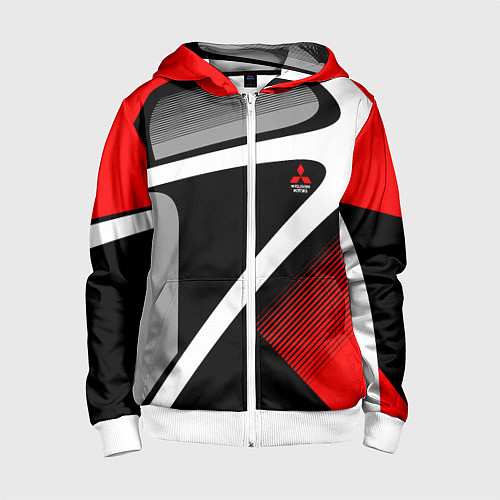 Детская толстовка на молнии Mitsubishi ФОРМА / 3D-Белый – фото 1