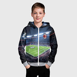 Толстовка на молнии детская FC MILAN, цвет: 3D-меланж — фото 2