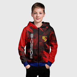 Толстовка на молнии детская PORSCHE, цвет: 3D-синий — фото 2