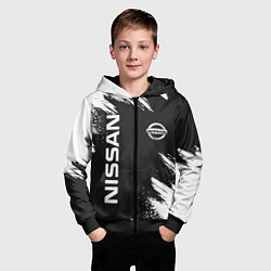 Толстовка на молнии детская NISSAN, цвет: 3D-черный — фото 2