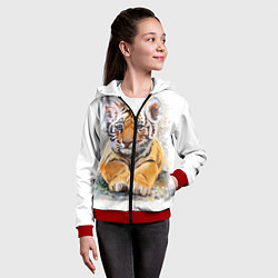 Толстовка на молнии детская Tiger Art, цвет: 3D-красный — фото 2