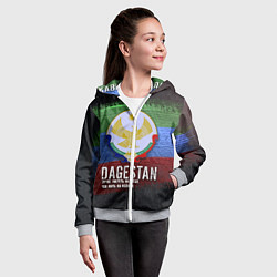 Толстовка на молнии детская Дагестан - Кавказ Сила, цвет: 3D-меланж — фото 2