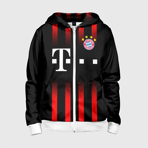 Детская толстовка на молнии FC Bayern Munchen / 3D-Белый – фото 1