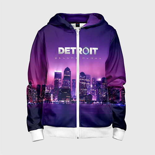 Детская толстовка на молнии Detroit Become Human S / 3D-Белый – фото 1
