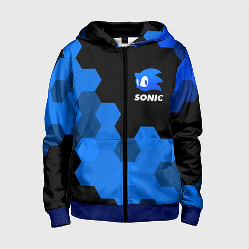 Детская толстовка на молнии СОНИК SONIC / 3D-Синий – фото 1