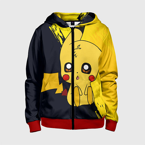 Детская толстовка на молнии ПикачуPikachu / 3D-Красный – фото 1