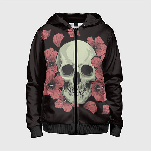 Детская толстовка на молнии Skull in red 2 / 3D-Черный – фото 1