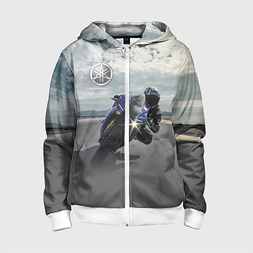 Детская толстовка на молнии Yamaha / 3D-Белый – фото 1