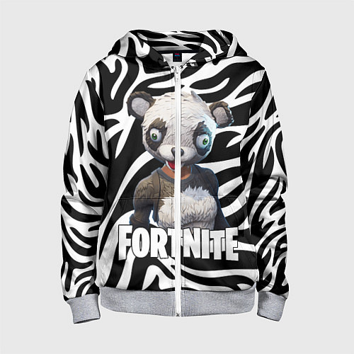 Детская толстовка на молнии Fortnite Panda / 3D-Меланж – фото 1