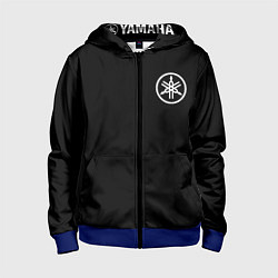 Толстовка на молнии детская Yamaha на спине, цвет: 3D-синий