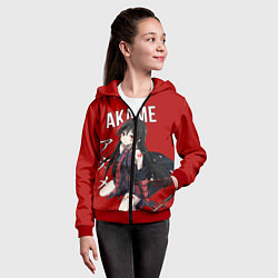 Толстовка на молнии детская Убийца Акаме, цвет: 3D-красный — фото 2