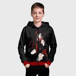 Толстовка на молнии детская Убийца Акаме, цвет: 3D-красный — фото 2