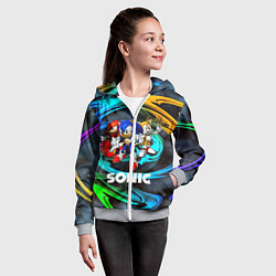 Толстовка на молнии детская SONIC TRIO, цвет: 3D-меланж — фото 2