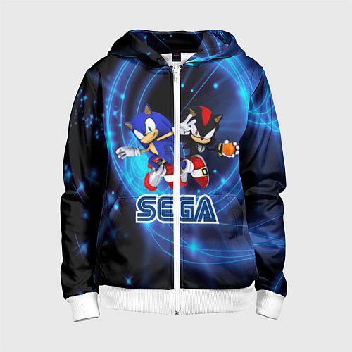 Детская толстовка на молнии Sonic SEGA / 3D-Белый – фото 1