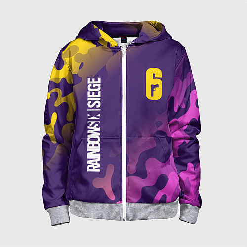 Детская толстовка на молнии RAINBOW SIX SIEGE РАДУГА 6 / 3D-Меланж – фото 1