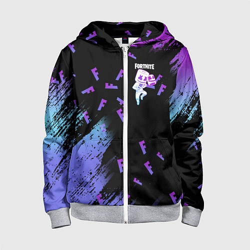 Детская толстовка на молнии FORTNITE MARSHMELLO / 3D-Меланж – фото 1