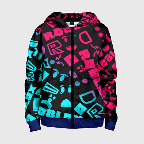 Детская толстовка на молнии Roblox / 3D-Синий – фото 1