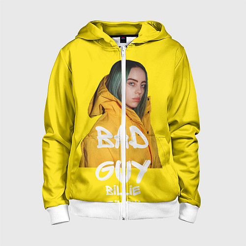 Детская толстовка на молнии Billie Eilish Билли Айлиш / 3D-Белый – фото 1