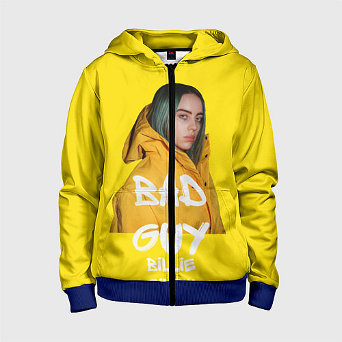 Детская толстовка на молнии Billie Eilish Билли Айлиш / 3D-Синий – фото 1