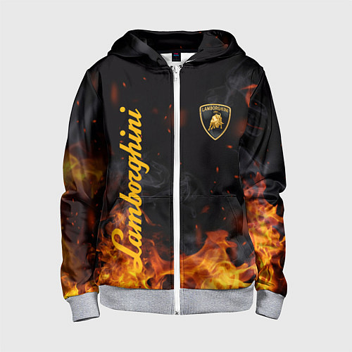 Детская толстовка на молнии LAMBORGHINI / 3D-Меланж – фото 1
