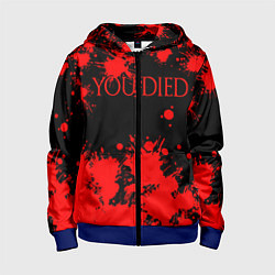 Толстовка на молнии детская DARK SOULS, цвет: 3D-синий