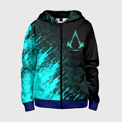 Детская толстовка на молнии Assassins Creed Valhalla / 3D-Синий – фото 1