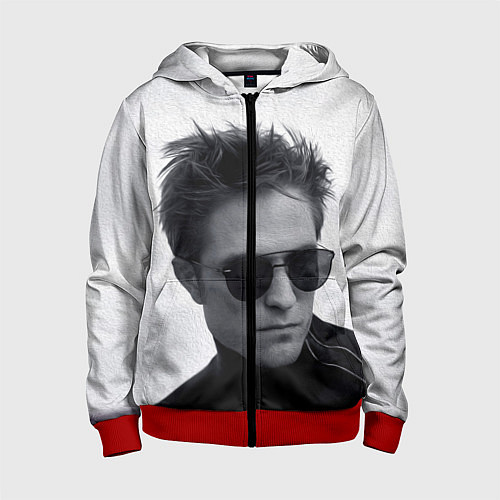 Детская толстовка на молнии ROBERT PATTINSON / 3D-Красный – фото 1