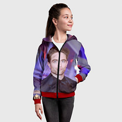 Толстовка на молнии детская Роберт Паттинсон, цвет: 3D-красный — фото 2